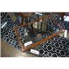 Image 8 : VINTAGE CARVED WOOD ENDTABLE WITH GLASS SERVING TRAY TOP