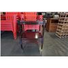 Image 1 : 2 TIER MAHOGANY FINISH ROLLING STAND