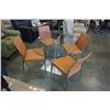 Image 2 : GLASSTOP DROPLEAF DINING TABLE WITH 4 CHAIRS