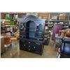 Image 2 : 2 PIECE BLACK CHINA CABINET - 55.5 INCH WIDE X 16.5 DEEP X 80 TALL