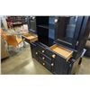 Image 8 : 2 PIECE BLACK CHINA CABINET - 55.5 INCH WIDE X 16.5 DEEP X 80 TALL