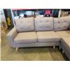 Image 2 : HOME ELEGANCE GREY TUFTED FABRIC MODERN 3 PIECE SECTIONAL SOFA