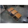 Image 8 : 3 PIECE TEAK MADE IN DENMARK NESTING ENDTABLE SET