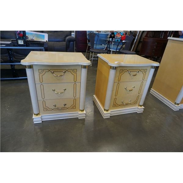 PAIR OF 3 DRAWER NIGHTSTANDS - ALF MADE IN ITALY - 23 INCHES WIDE X 17 DEEP X 26 TALL