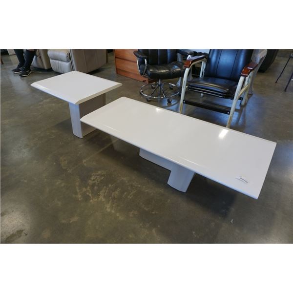 WHITE COFFEE TABLE AND ENDTABLE SET