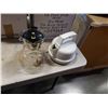 Image 8 : OIL LAMP, WHISKEY GLASS SET AND GLASSWARE