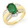 Image 1 : OVERSTOCK 2.87ctw CERTIFIED EMERALD & DIAMOND RING