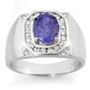 Image 1 : MEN'S 3.10ctw DIAMOND & TANZANITE RING 14KT WHITE GOLD