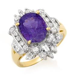 CERTIFIED 5.0ctw TANZANITE DIAMOND RING 14K YELLOW GOLD