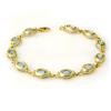 Image 1 : OVERSTOCK 6.50ctw BLUE TOPAZ BRACELET 10KT YELLOW GOLD