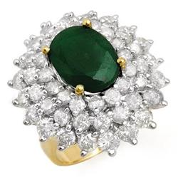 OVERSTOCK 10.02ct CERTIFIED EMERALD & DIAMOND RING GOLD