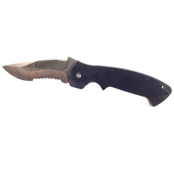 Folding Serrated 4" Knife With Pocket Clip