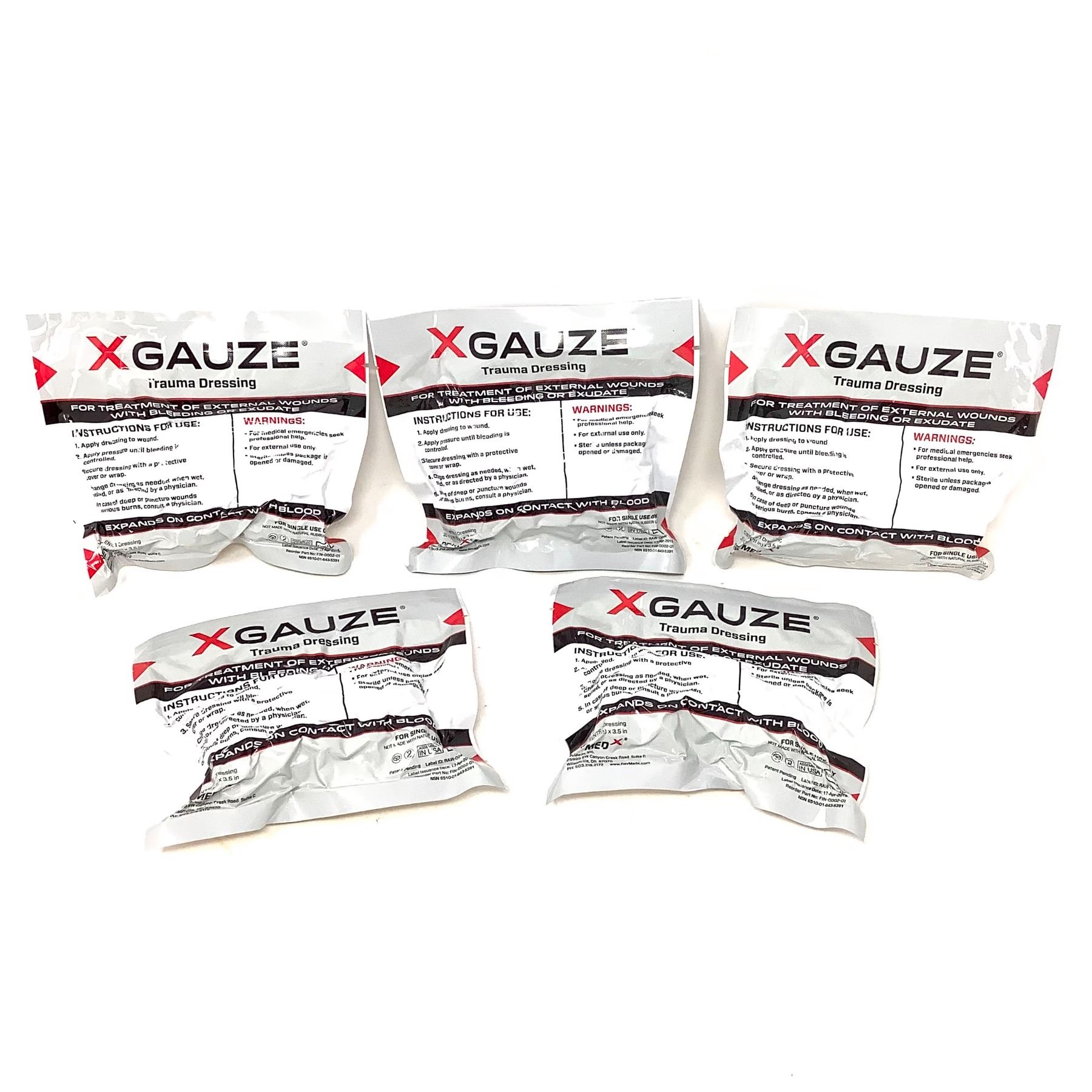 X Gauze Trauma Dressing X 5