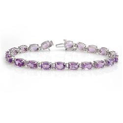 OVERSTOCK 16.30ctw AMETHYST TENNIS BRACELET WHITE GOLD