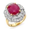 Image 1 : OVERSTOCK 5.59ctw RUBY & DIAMOND RING 14KT YELLOW GOLD