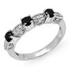 Image 1 : CERTIFIED 0.85 ctw WHITE & BLACK DIAMOND RING 14KT GOLD