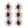 Image 1 : EARRINGS CERTIFIED 2.81ctw RUBY & DIAMOND YELLOW GOLD