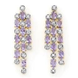 OVERSTOCK 4.08ctw DIAMOND & TANZANITE EARRINGS GOLD