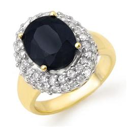 CERTIFIED 5.00 ctw SAPPHIRE & DIAMOND RING 14KT GOLD