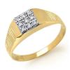 Image 1 : FINE 0.18ctw CERTIFIED DIAMOND MEN'S RING YELLOW GOLD