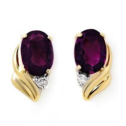 CERTIFIED 1.03 ctw AMETHYST & DIAMOND EARRINGS GOLD