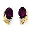 Image 1 : CERTIFIED 1.03 ctw AMETHYST & DIAMOND EARRINGS GOLD