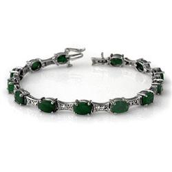 CERTIFIED 11.04ctw EMERALD & DIAMOND TENNIS BRACELET