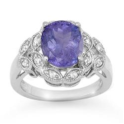 ACA CERTIFIED 4.25ctw TANZANITE & DIAMOND RING GOLD