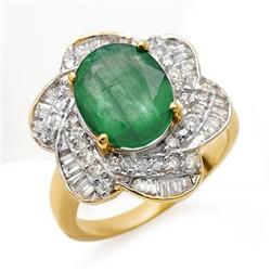 CERTIFIED 5.15ctw EMERALD & DIAMOND RING 14KT GOLD