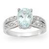 Image 1 : 3.30ct CERTIFIED AQUAMARINE & DIAMOND RING 14K W GOLD