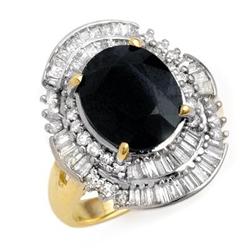 ACA CERTIFIED 5.95ctw SAPPHIRE & DIAMOND RING 14KT GOLD