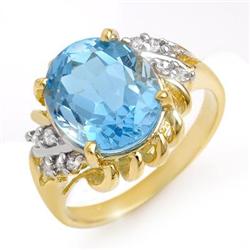 CERTIFIED 5.22 ctw DIAMOND & BLUE TOPAZ RING GOLD