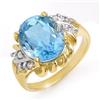 Image 1 : CERTIFIED 5.22 ctw DIAMOND & BLUE TOPAZ RING GOLD