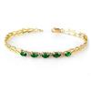 Image 1 : CERTIFIED 1.10ctw EMERALD LADIES BRACELET YELLOW GOLD