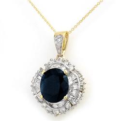 ACA CERTIFIED 6.53ctw SAPPHIRE & DIAMOND PENDANT GOLD