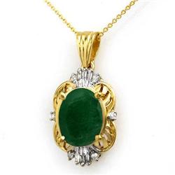 CERTIFIED 5.88ctw EMERALD & DIAMOND PENDANT 14KT GOLD