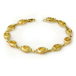 CERTIFIED 5.05ctw CITRINE TENNIS BRACELET YELLOW GOLD