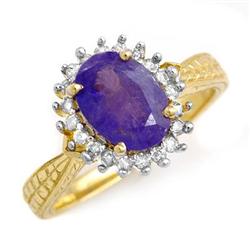 CERTIFIED 1.47ctw TANZANITE & DIAMOND RING YELLOW GOLD