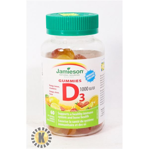JAMIESON GUMMIES D3 1000 IU/UI EXP 09 2021