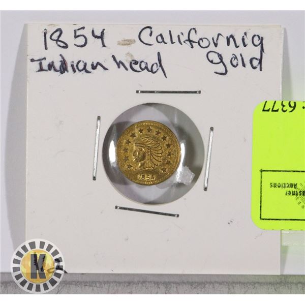 1854 SMALL CALIFORNIA GOLD INDIAN HEAD