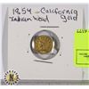 Image 1 : 1854 SMALL CALIFORNIA GOLD INDIAN HEAD