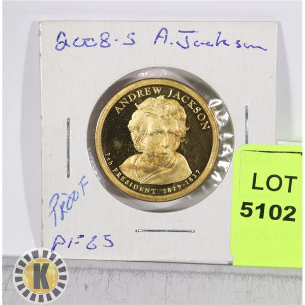 2008 ANDREW JACKSON $1 GOLD COLORED COIN
