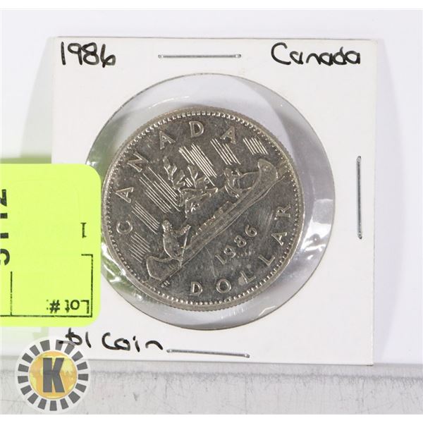 1986 CANADIAN 1 DOLLAR COIN