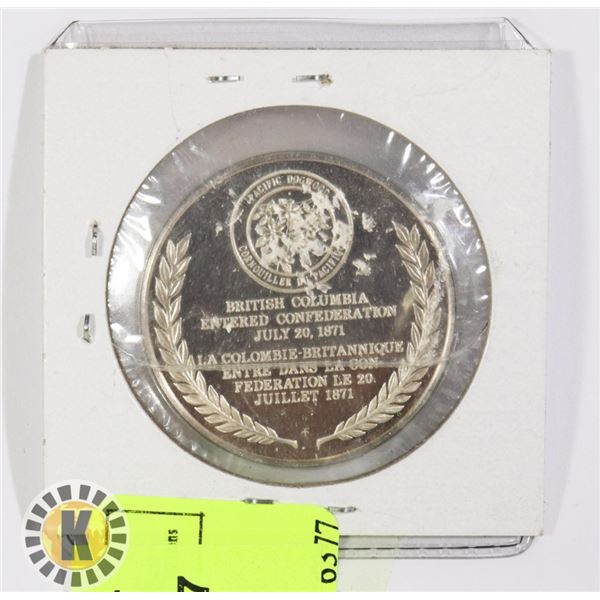 STERLING SILVER BRITISH COLUMBIA TOKEN TOTEM