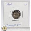 Image 1 : 1902 CANADIAN SMALL 5 CENTS