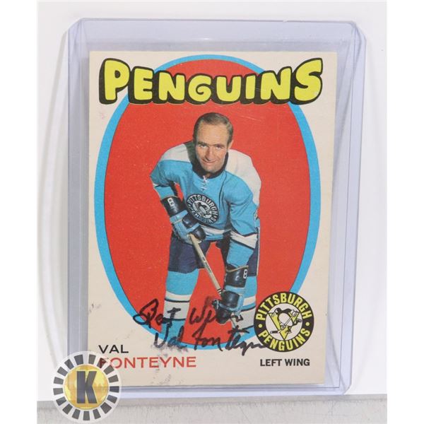 VAL FONTEYNE PITTSBURGH PENGUINS 1971-72 OPC CARD