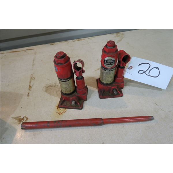 2X 2 Ton Hydraulic Bottle Jacks