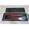 Image 1 : Barbeque/BBQ Utensil Set with Wood Case