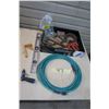 Image 1 : Misc. Tools - Air Hose, 2ft Level, Staple Gun, 5 C-Clamps, Castors, etc.