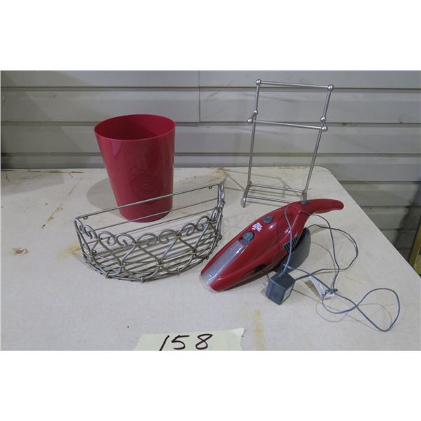 Dirt Devil Hand Vacuum, Waste Basket, Wall Hanging Basket, Countertop Rack